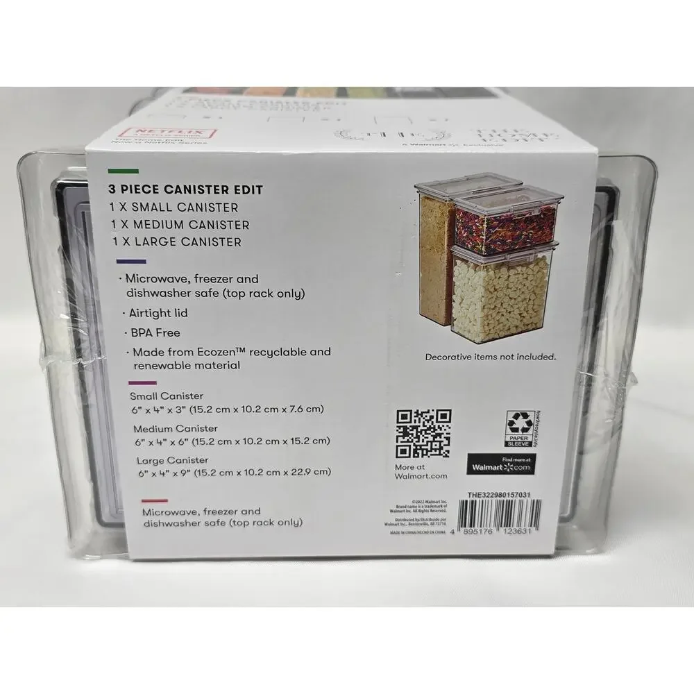 THE The Home Edit A Netflix Series 3 Piece Canister Edit Small Medium Large